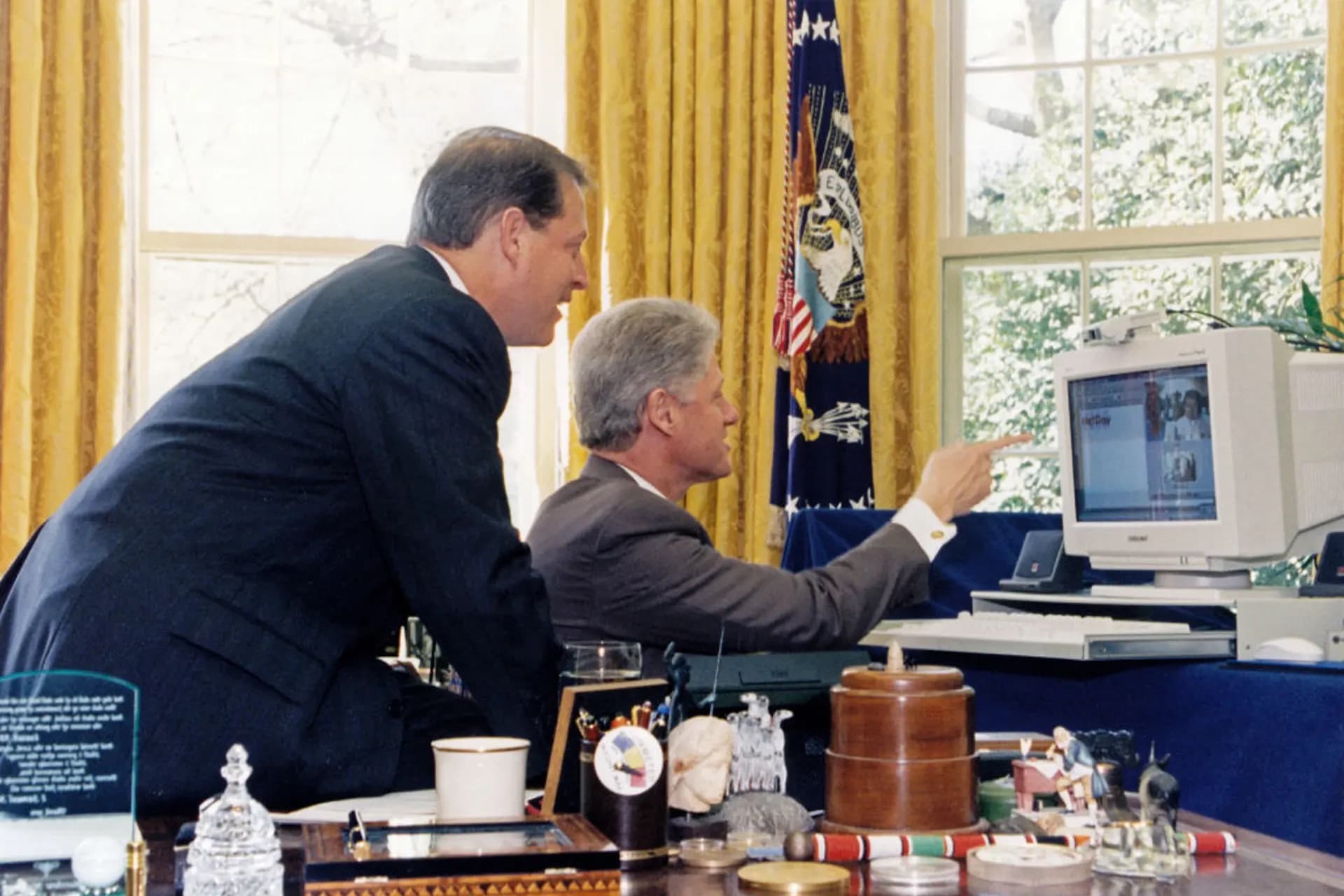 A gallery image from History: 1990s Internet Gore Clinton Computer