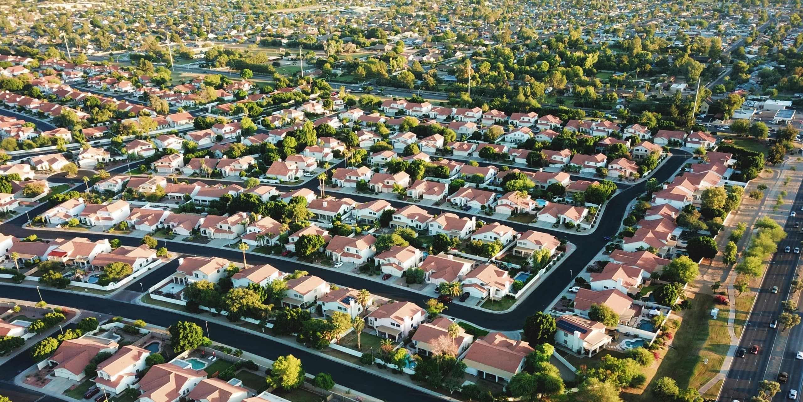 A gallery image from Housing: Aerial View Of Suburb Glendale, Arizona