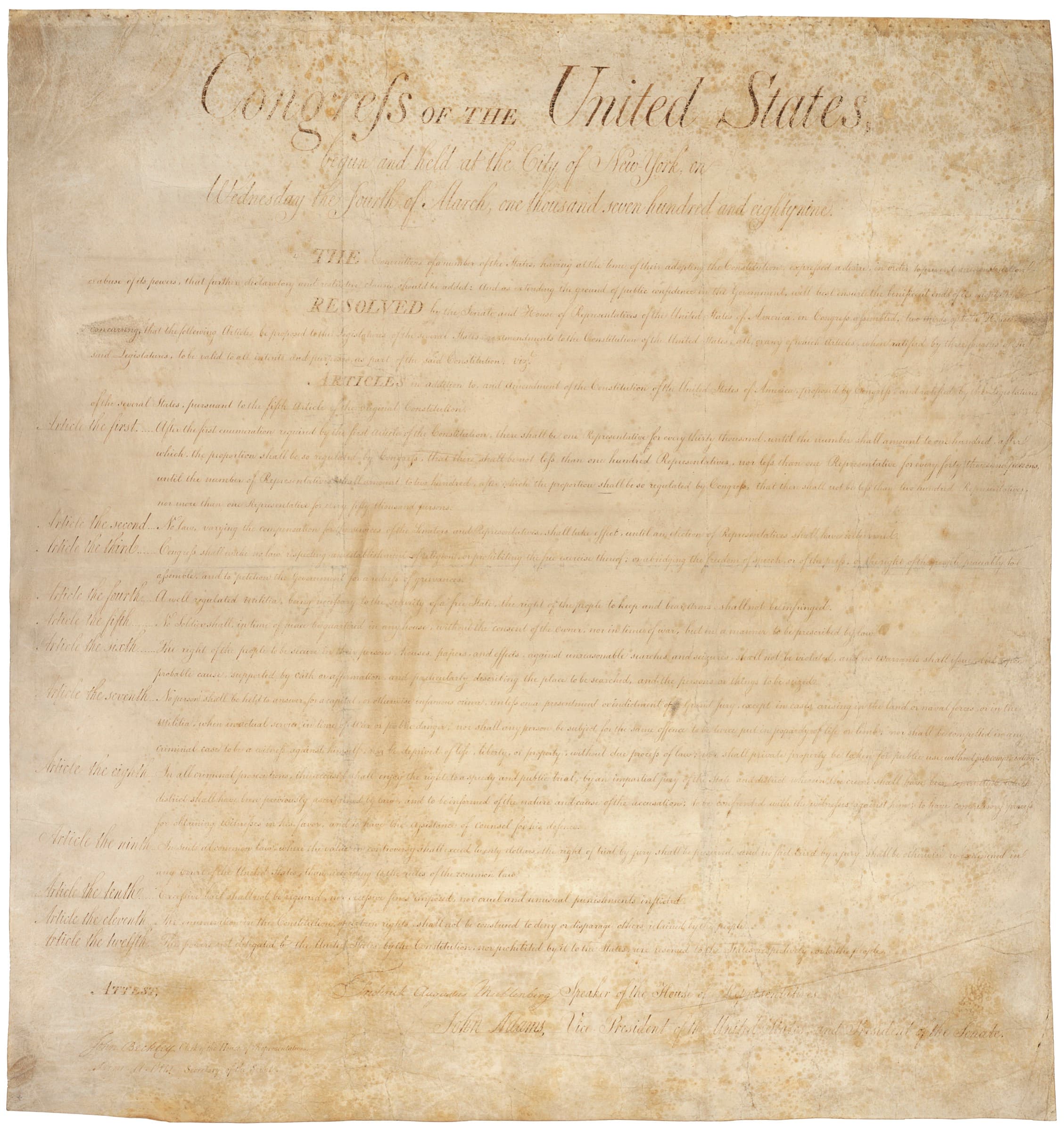 A gallery image from Constitution: Bill Of Rights Pg1of1 AC