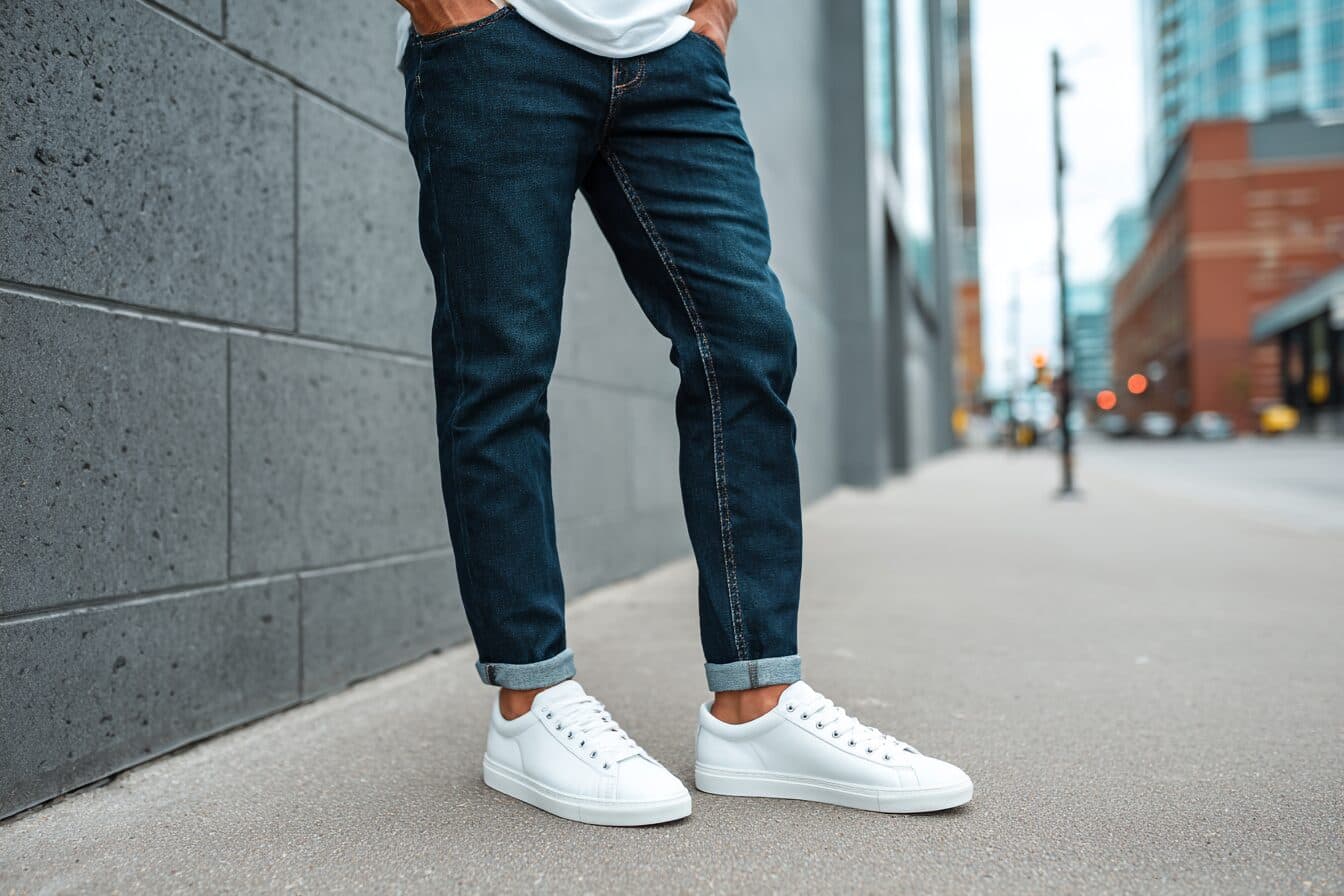 A gallery image from Iconic Symbols: Blue Jeans And White Sneakers