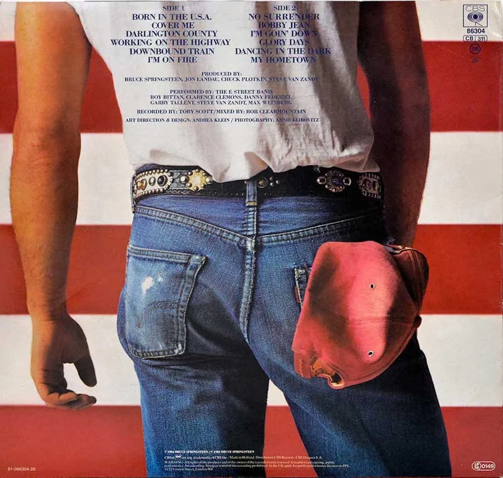 A gallery image from Cinema: Bruce Springsteen Born In The U.S.A. 1984 Denim Flag Cover