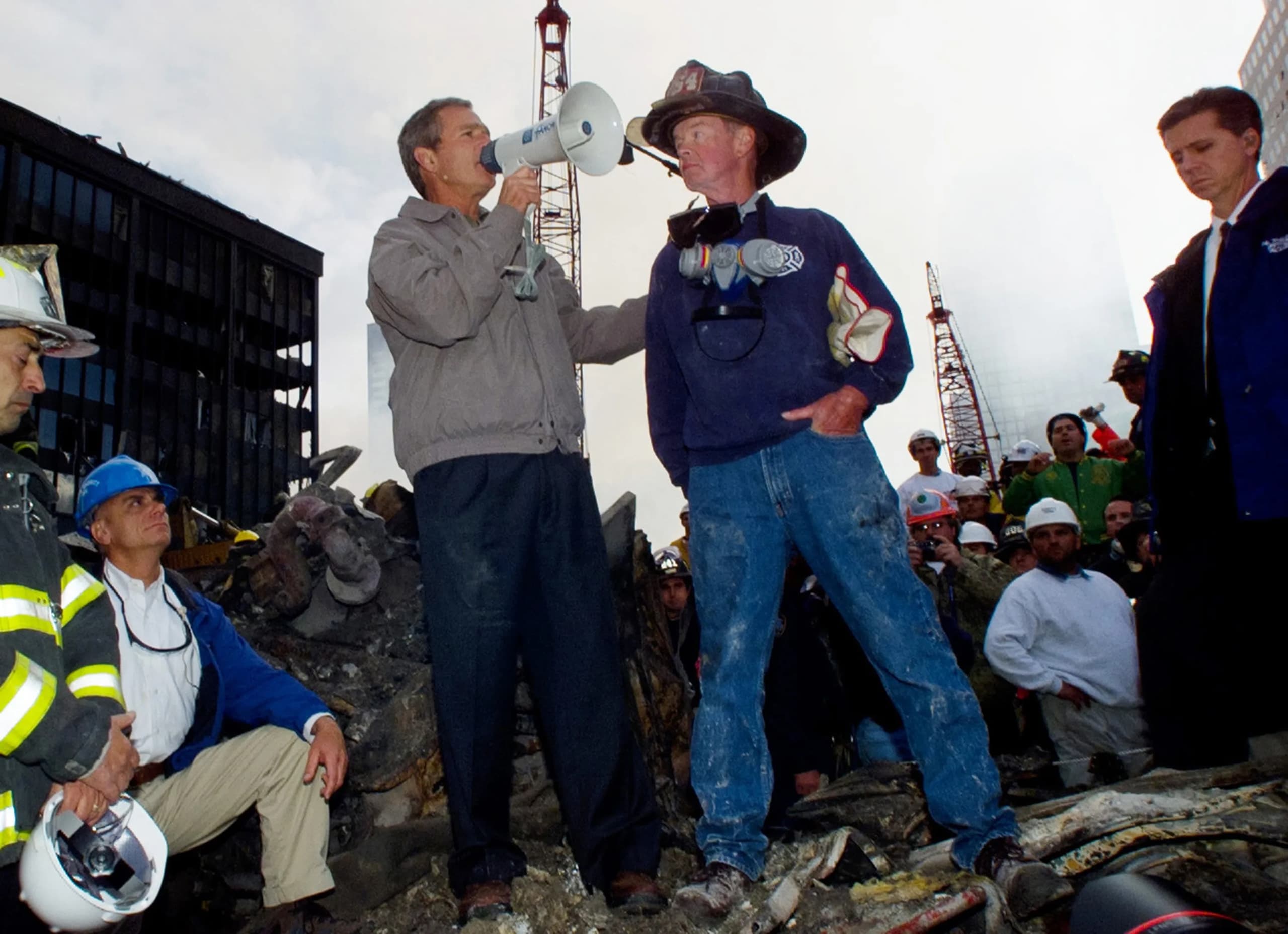 “I can hear you: and the people who knocked these buildings down will hear all of us soon.”