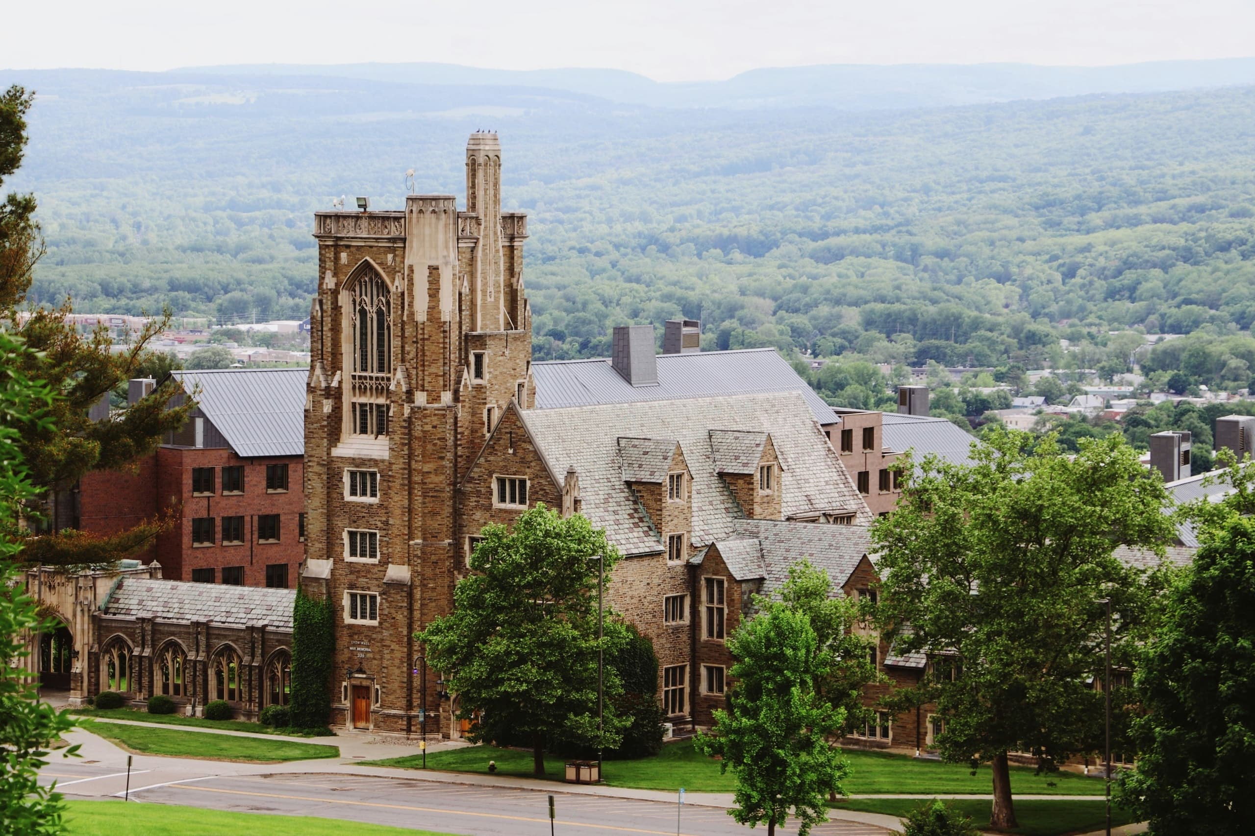 A gallery image from Education: Cornell University, View, Landscape, Greens, Mountains
