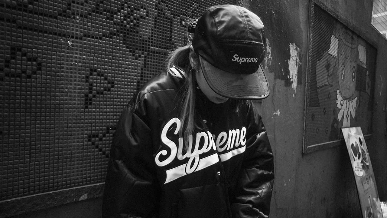 A gallery image from American Life: Girl Wearing Supreme Clothing Streetwear