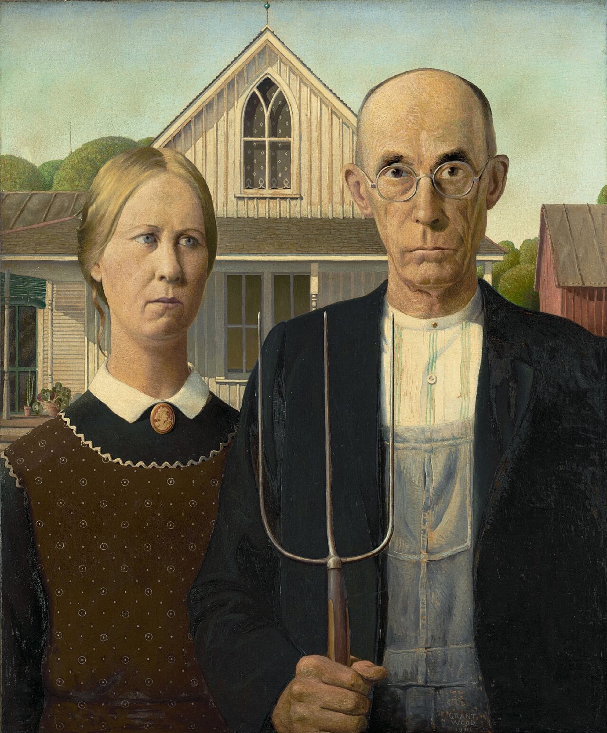 A gallery image from Fine Art: Grant Wood American Gothic 1930