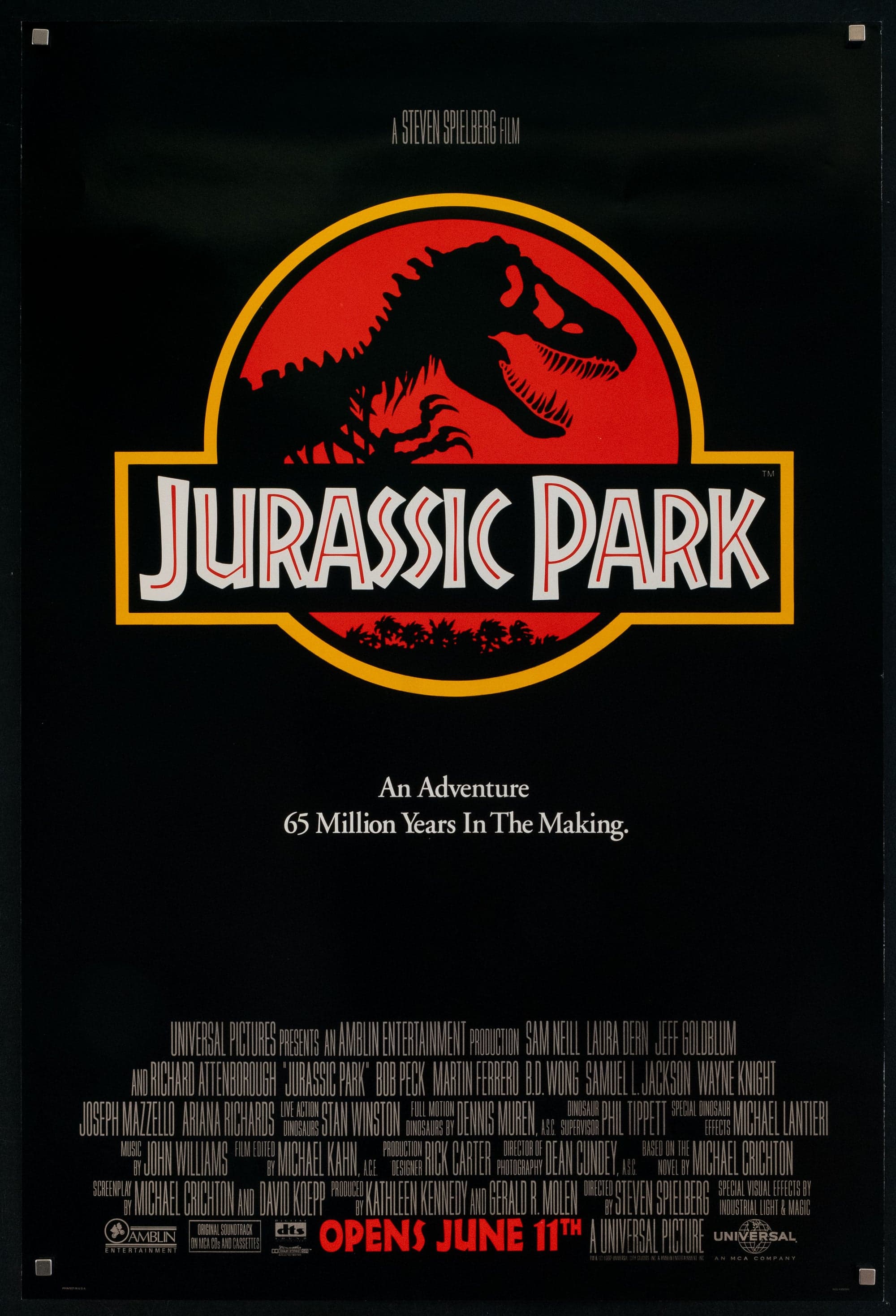 A gallery image from Cinema: Jurassic Park 1993 Iconic T Rex Silhouette Poster