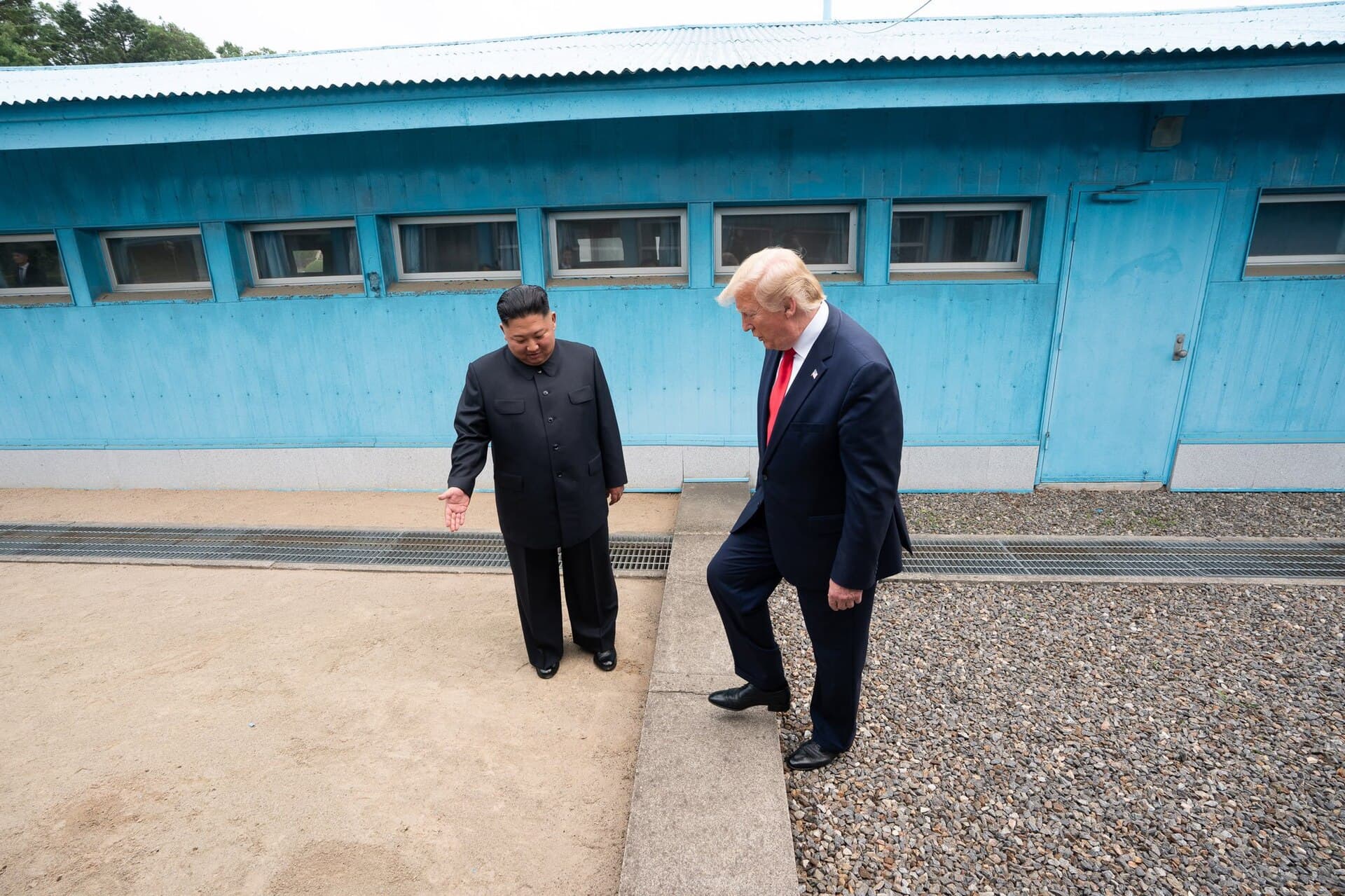 A gallery image from History: President Donald Trump Stepping Into North Korea