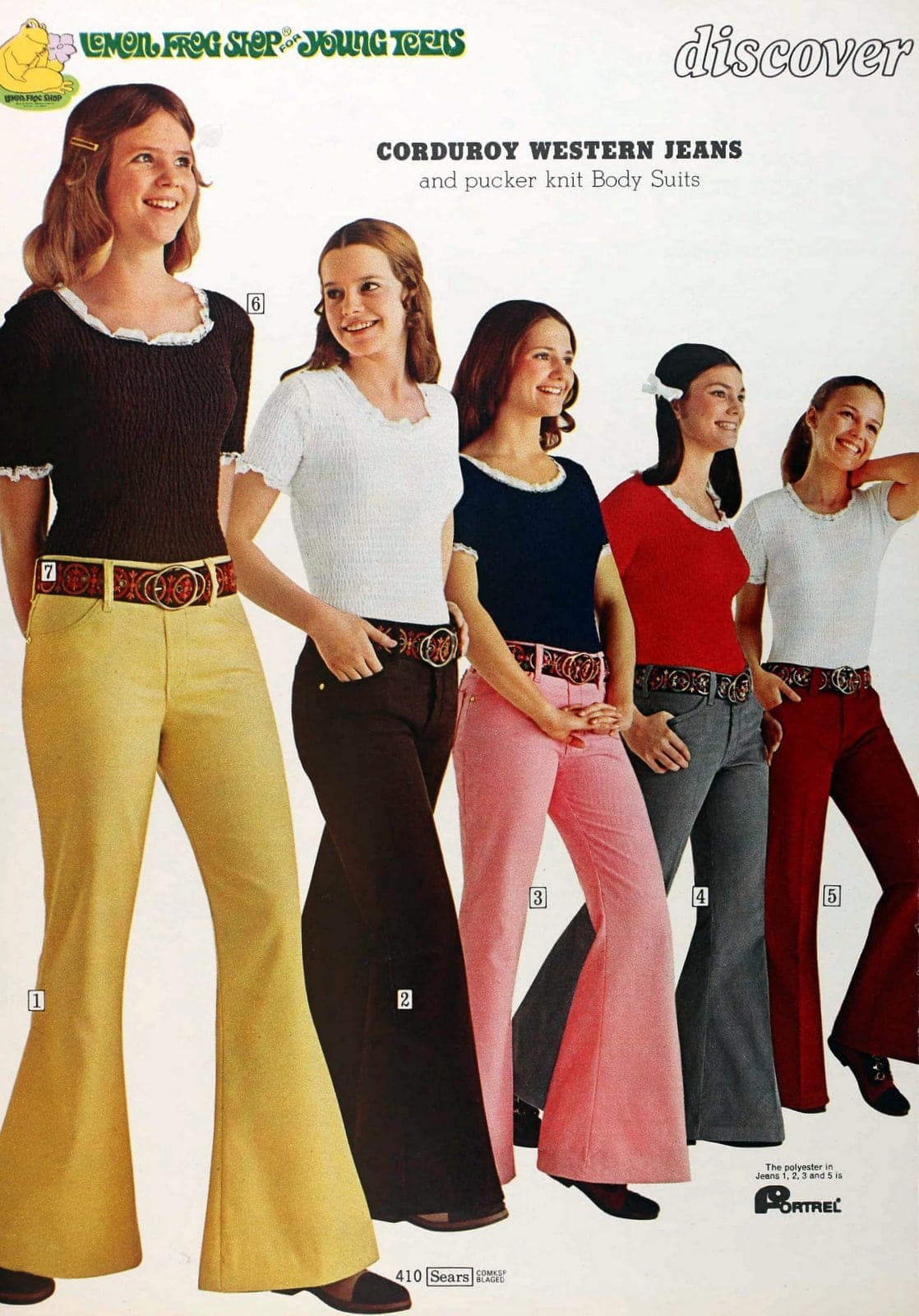 A gallery image from Brand Ads: Retro 70s Corduroy Western Jeans With Bell Bottoms 1973