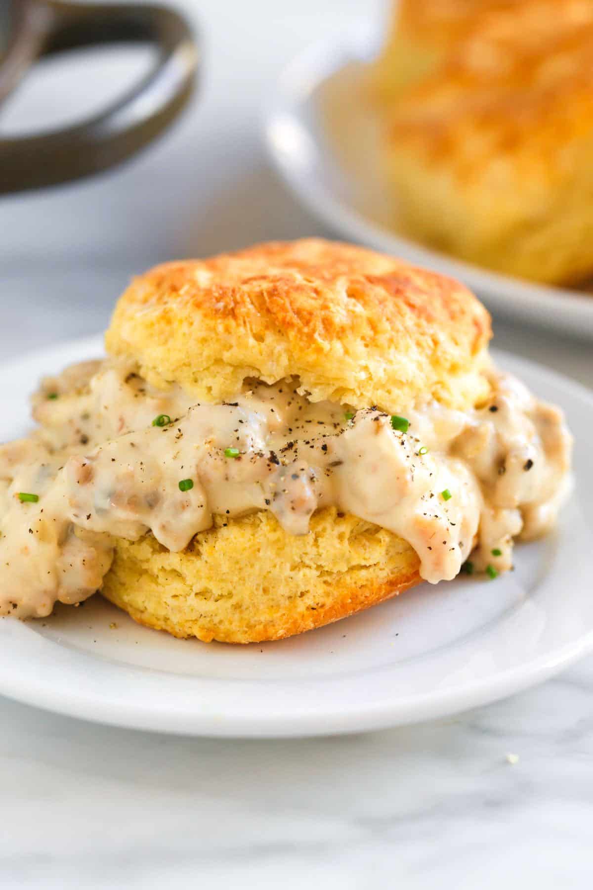 A gallery image from Food: Sausage Gravy And Biscuits