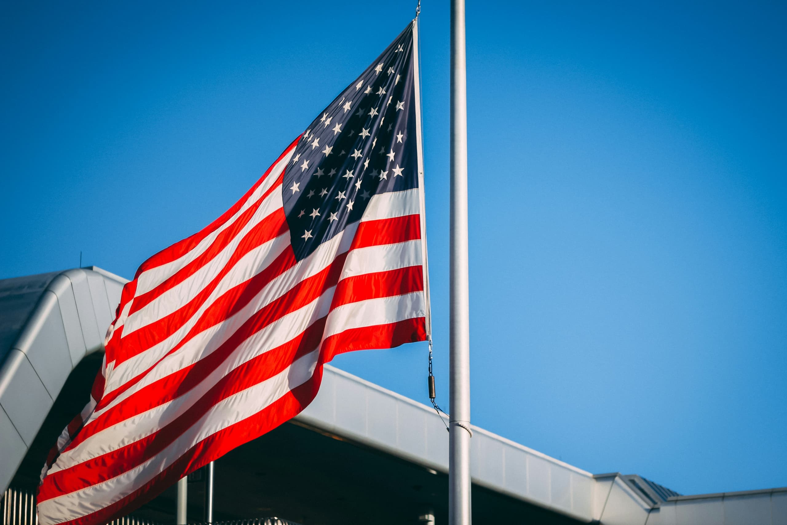 A gallery image from US Flags: USA Flag On Pole Modern