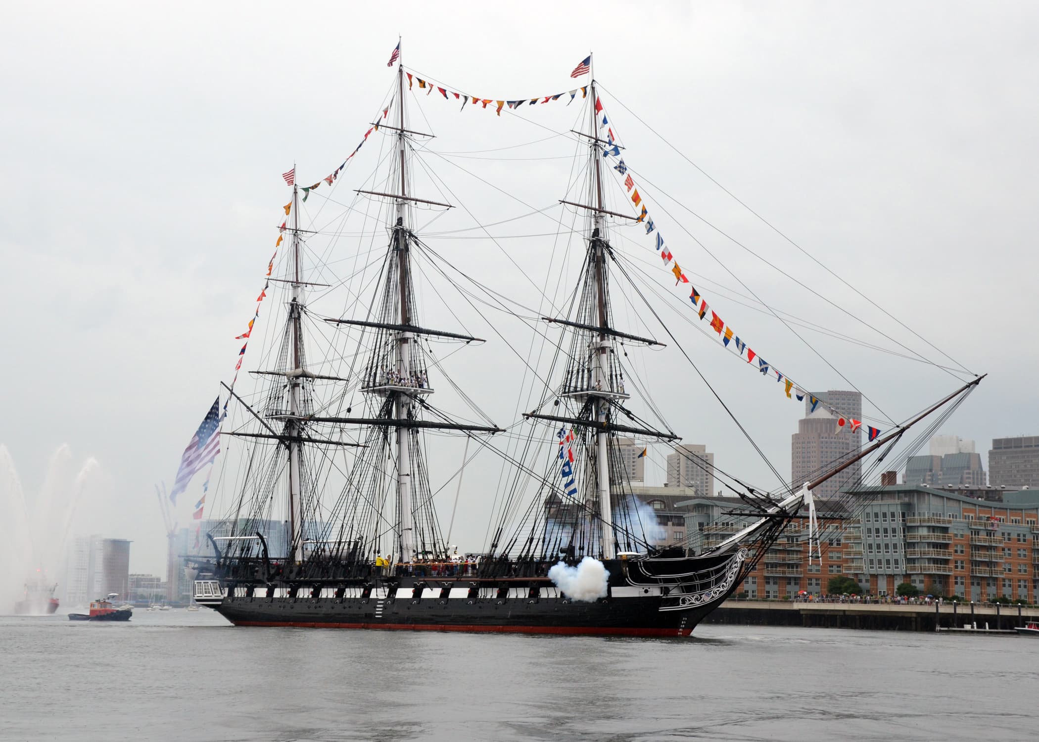 A gallery image from Military: USS Constitution Fires A 17 Gun Salute