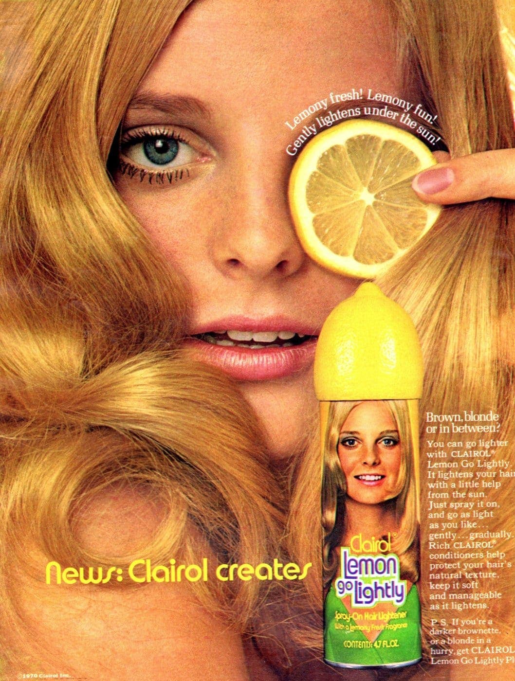 A gallery image from Brand Ads: Vintage Lemon Go Lightly For Blonde Hair 1970s