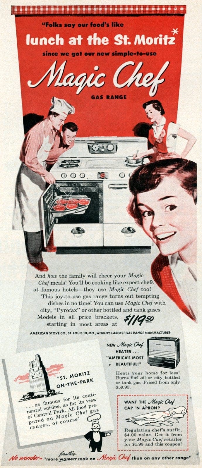 A gallery image from Brand Ads: Vintage Magic Chef Gas Range From 1950