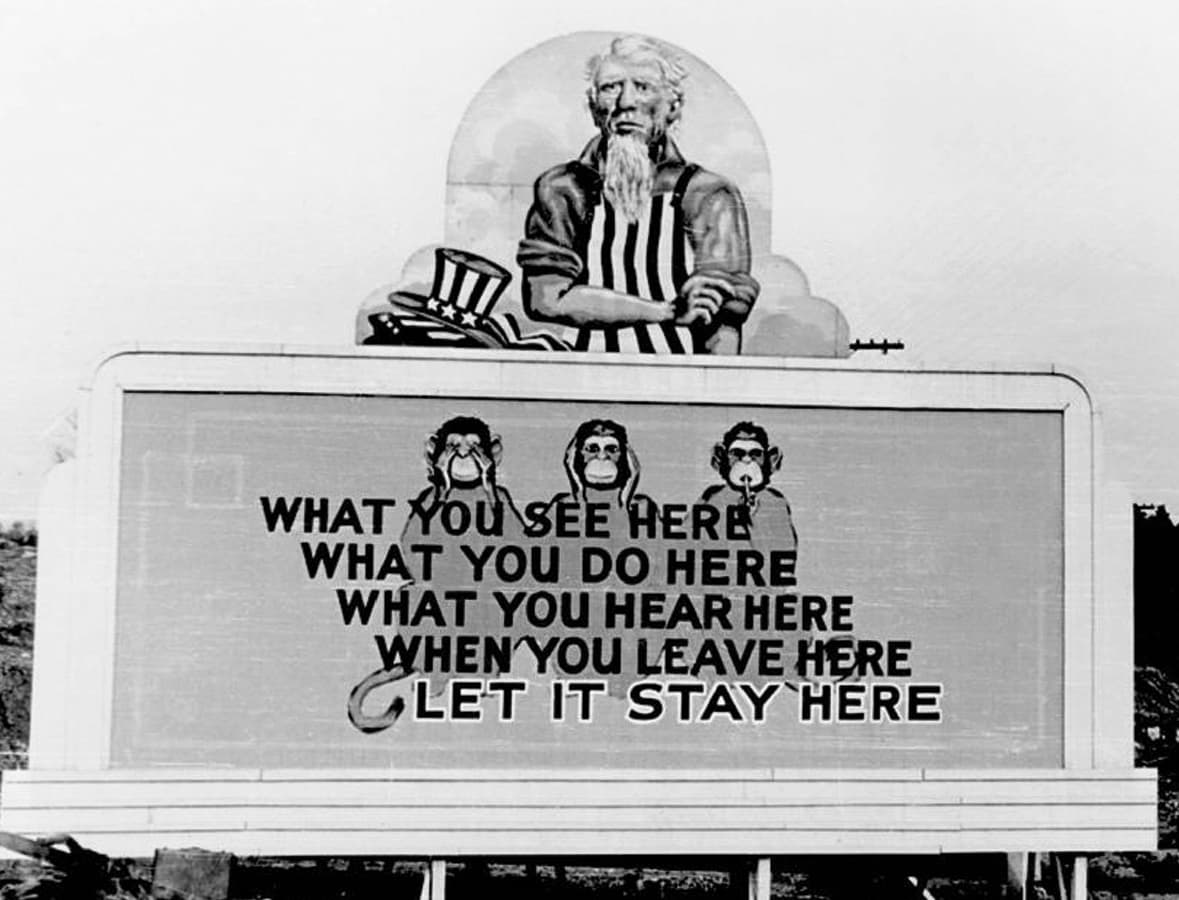 A gallery image from History: A Billboard Encouraging Secrecy Among Oak Ridge Workers