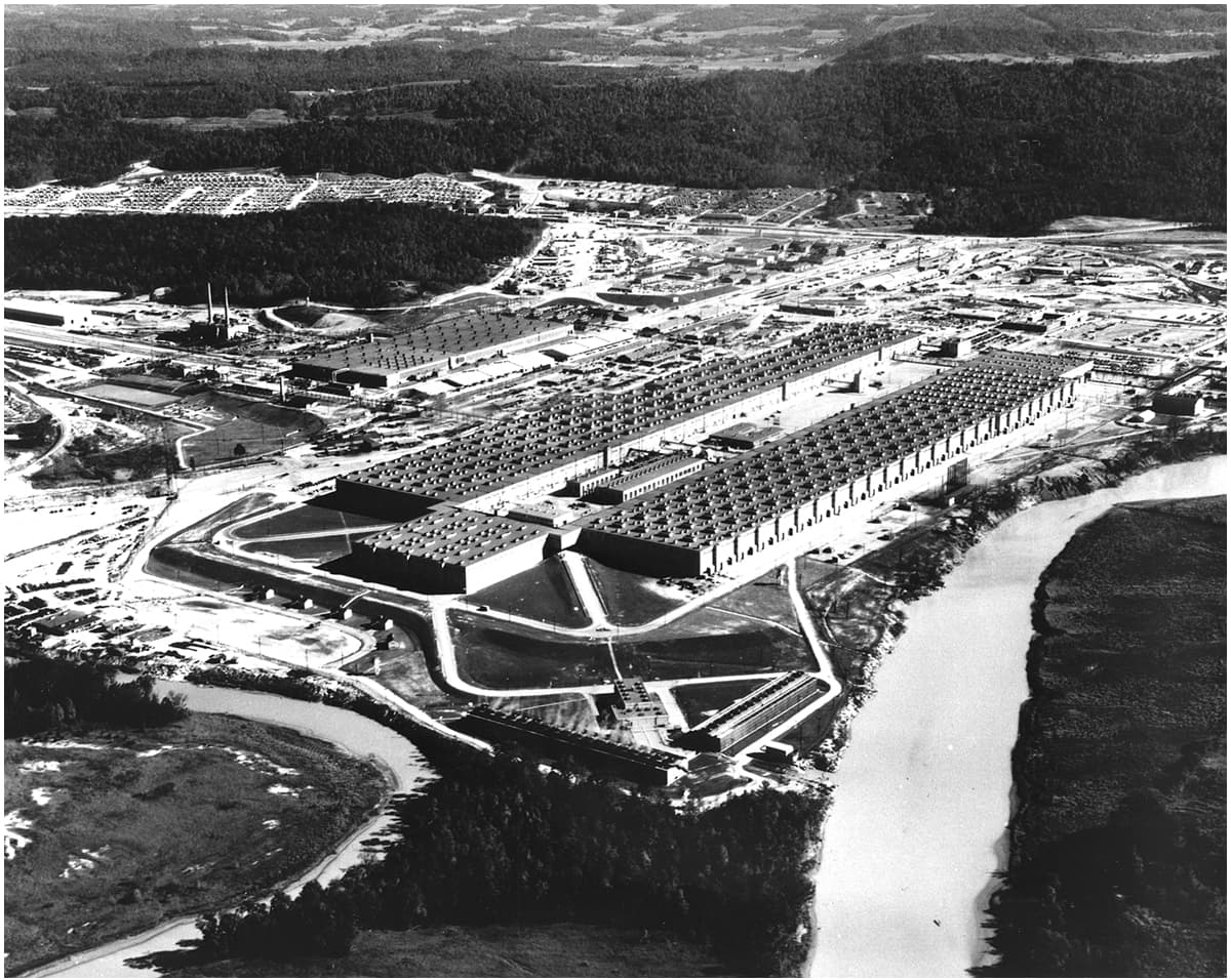A gallery image from History: Aerial View Of K 25 Gaseous Diffusion Plant At Oak Ridge, TN