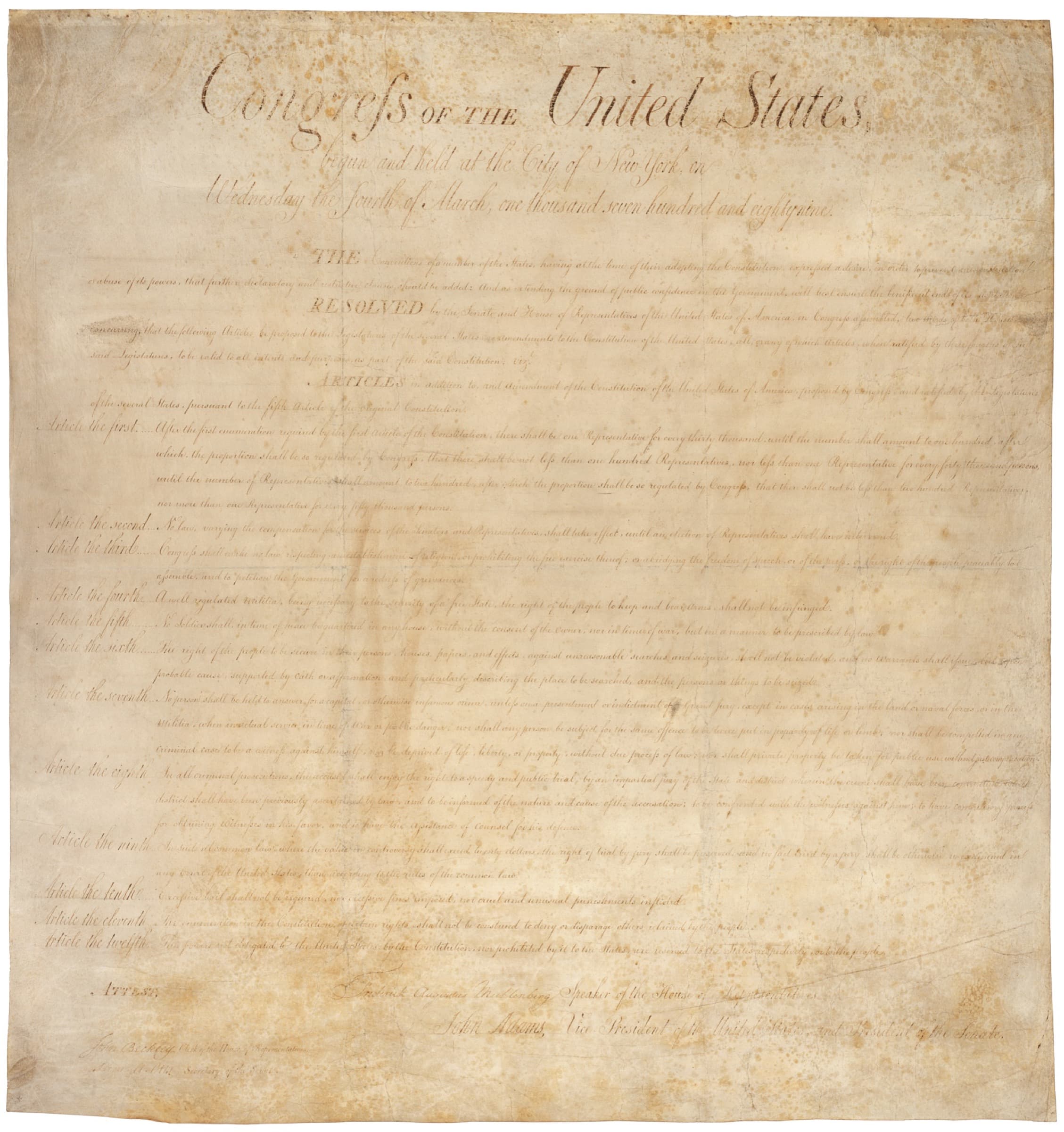 A gallery image from Constitution: Bill Of Rights Page 1