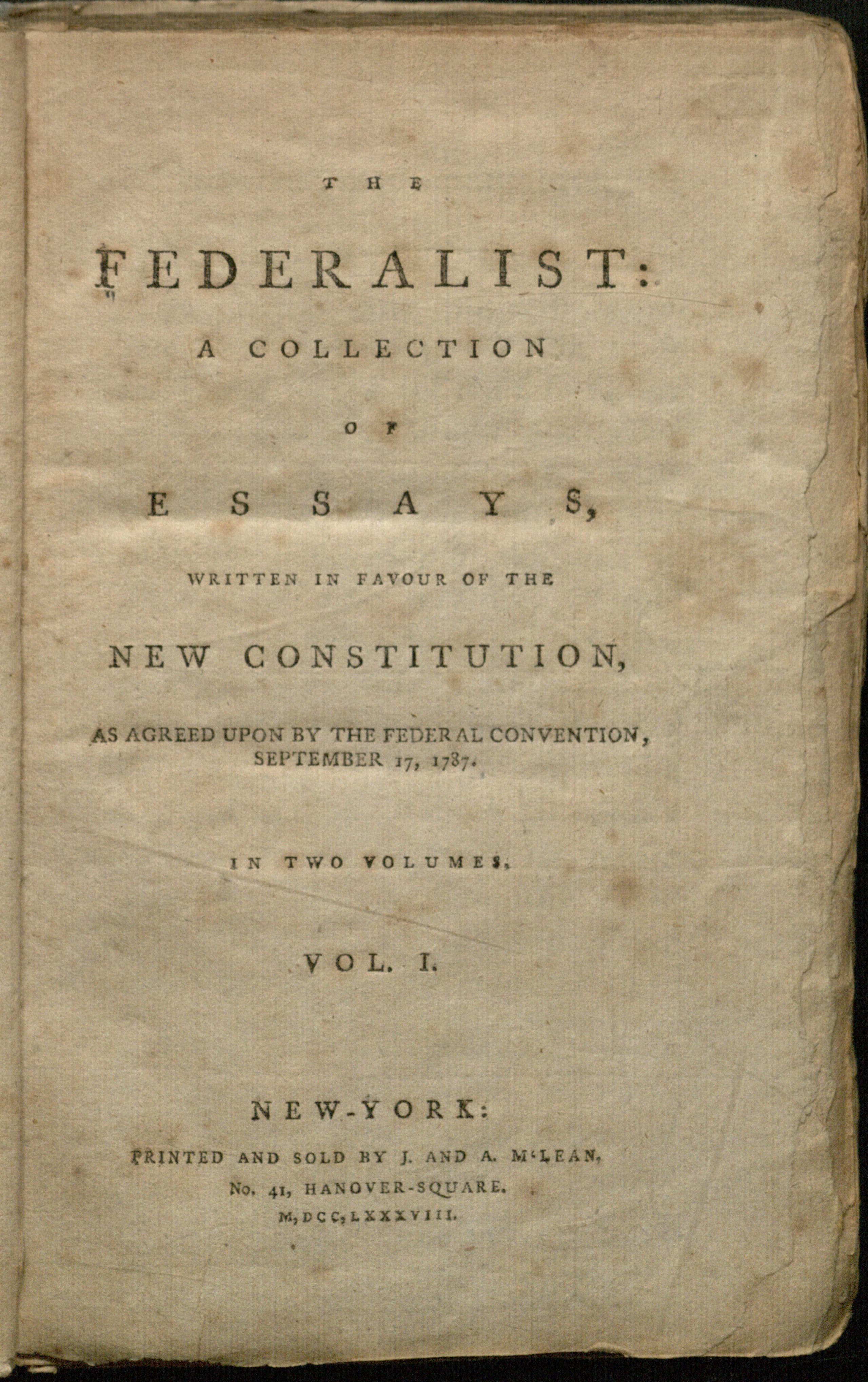 A gallery image from Constitution: Federalist Papers Title