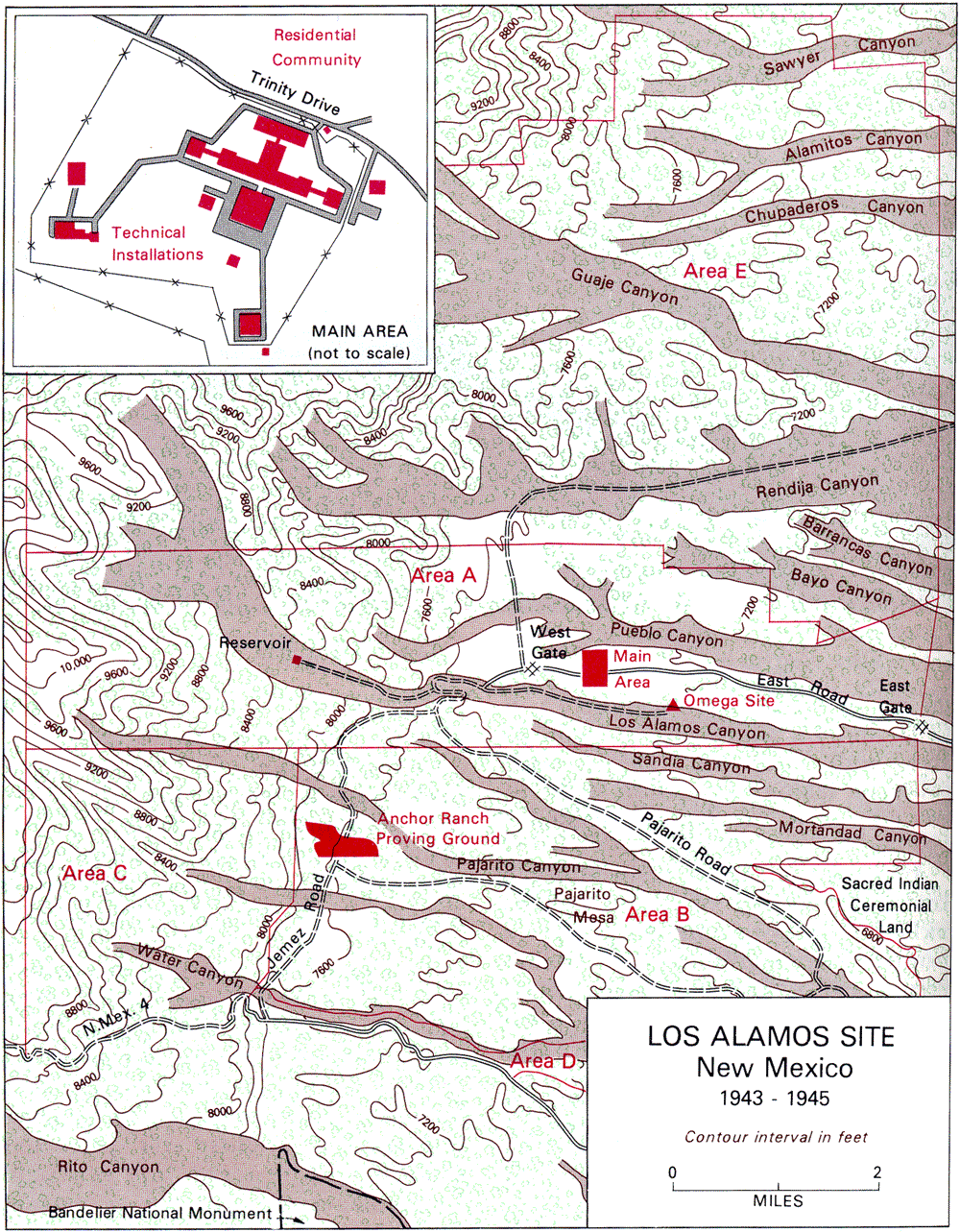 A gallery image from History: Map Of Los Alamos Site, New Mexico, 1943 1945