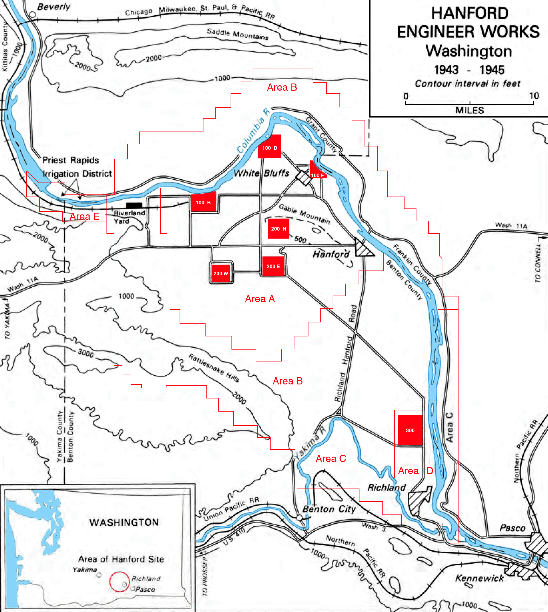 A gallery image from History: Map Of The Hanford Site