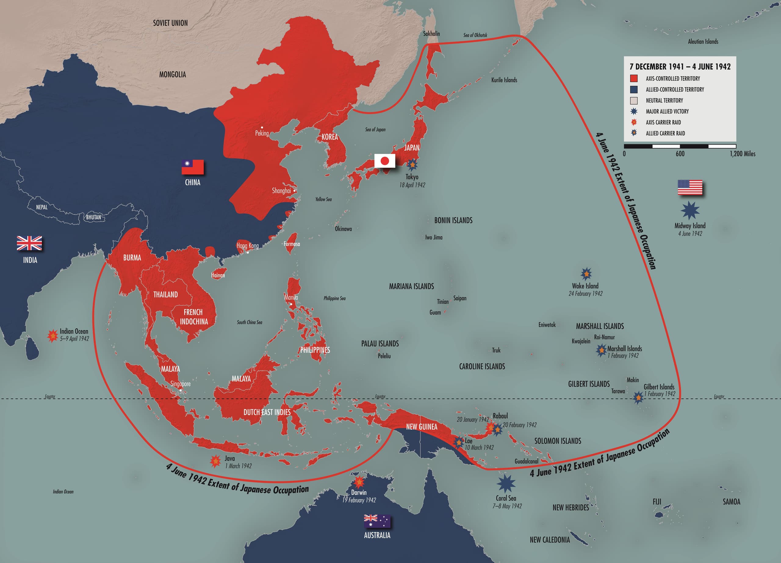 A gallery image from History: Pacific Theater Map, 4 June 1942