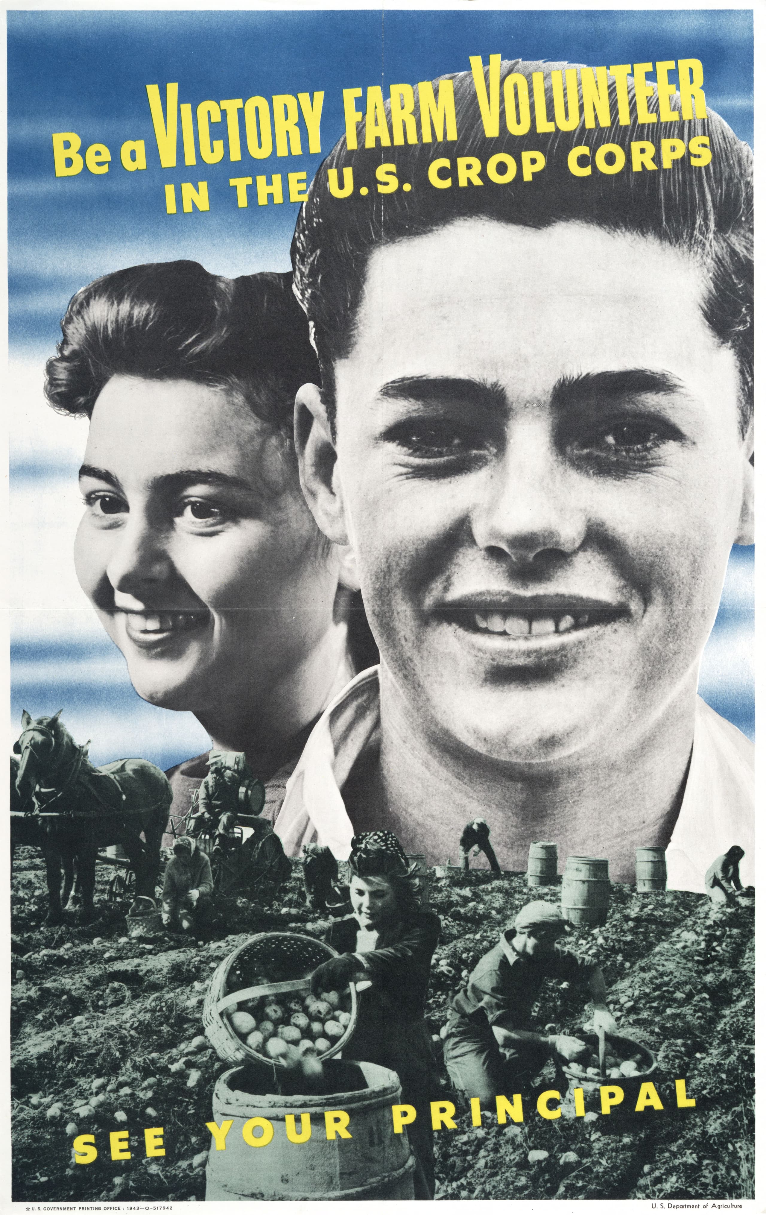 A gallery image from History: Recruitment Poster For The Victory Farm Volunteers, 1943