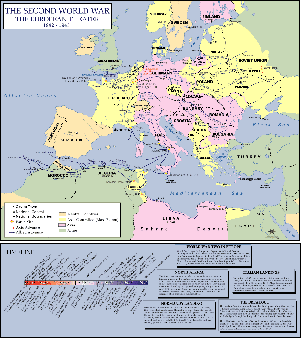 A gallery image from History: The Conquests And Allies Of Nazi Germany Map