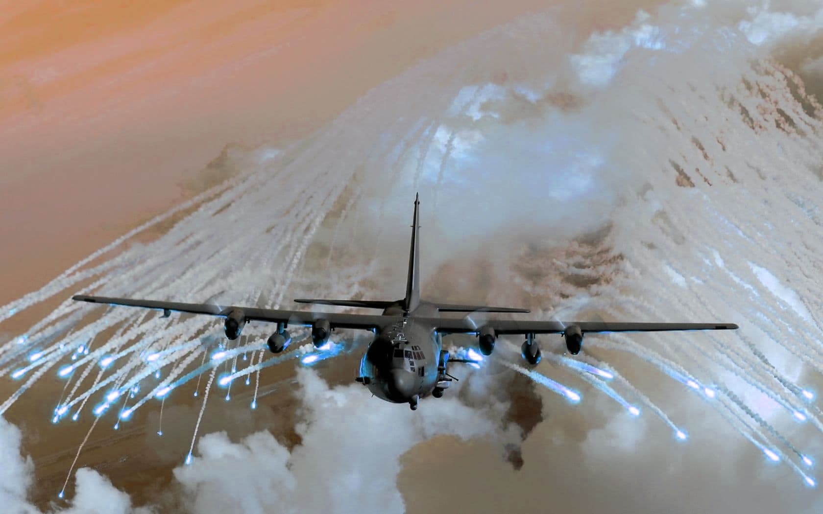 A gallery image from Military: Us Air Force Ac130 Flares