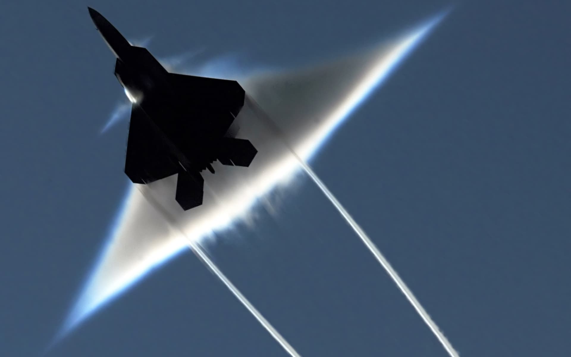 A gallery image from Military: Us Air Force F22 Raptor Sonic Boom