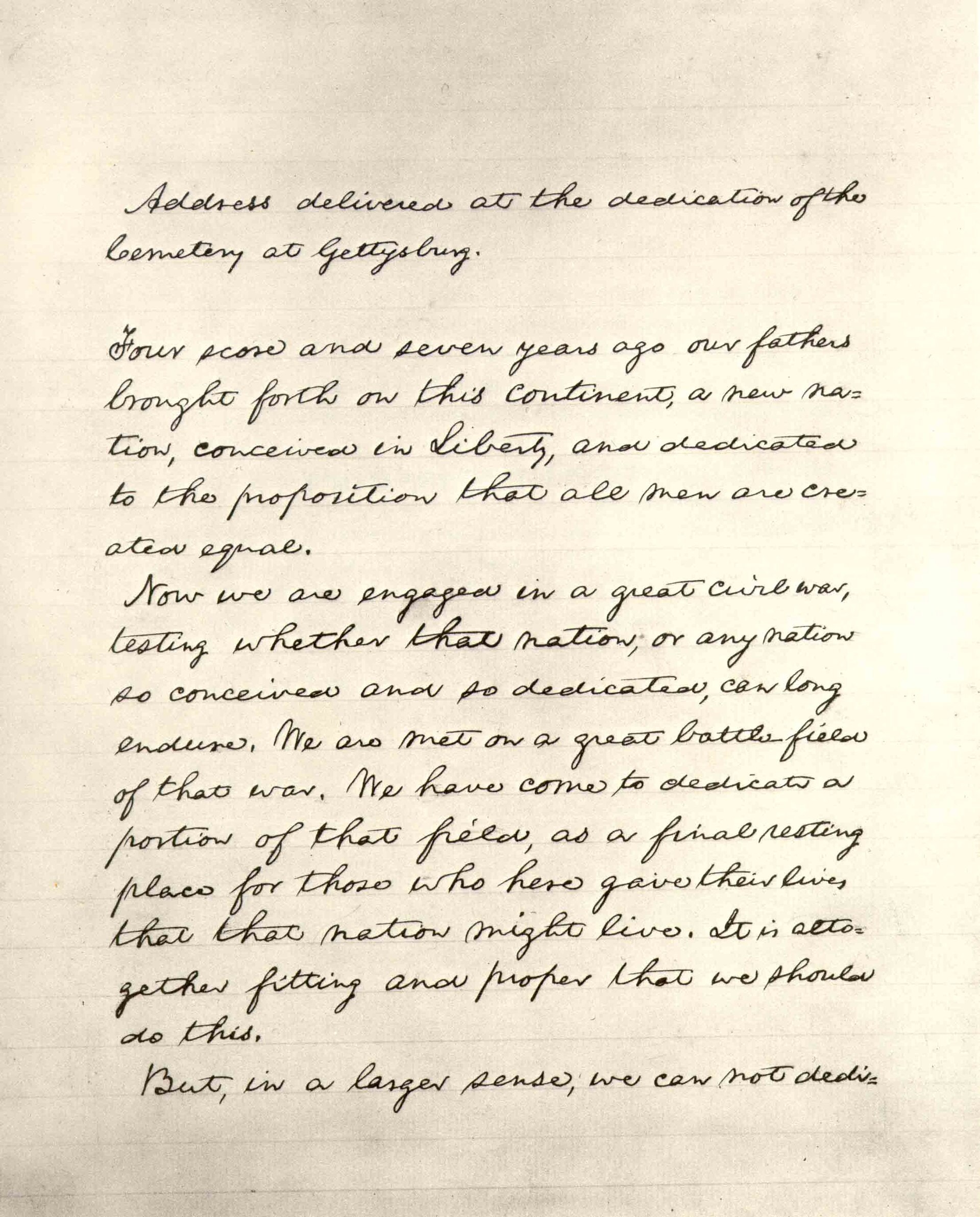 The Gettysburg Address in Lincoln's hand (Bliss copy, 1864)