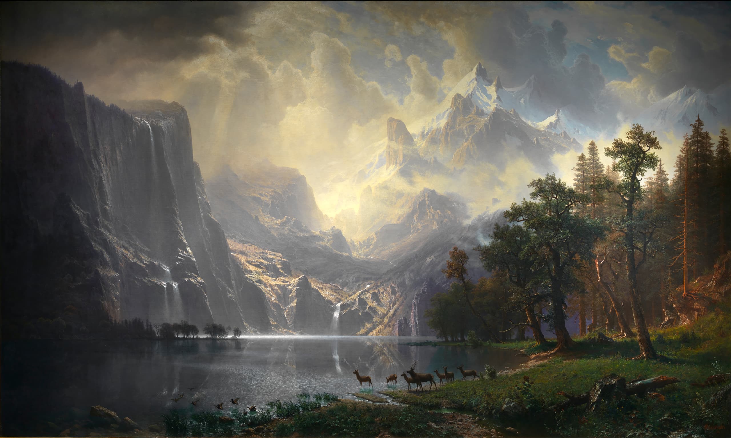 Among the Sierra Nevada Mountains by Albert Bierstadt, 1868