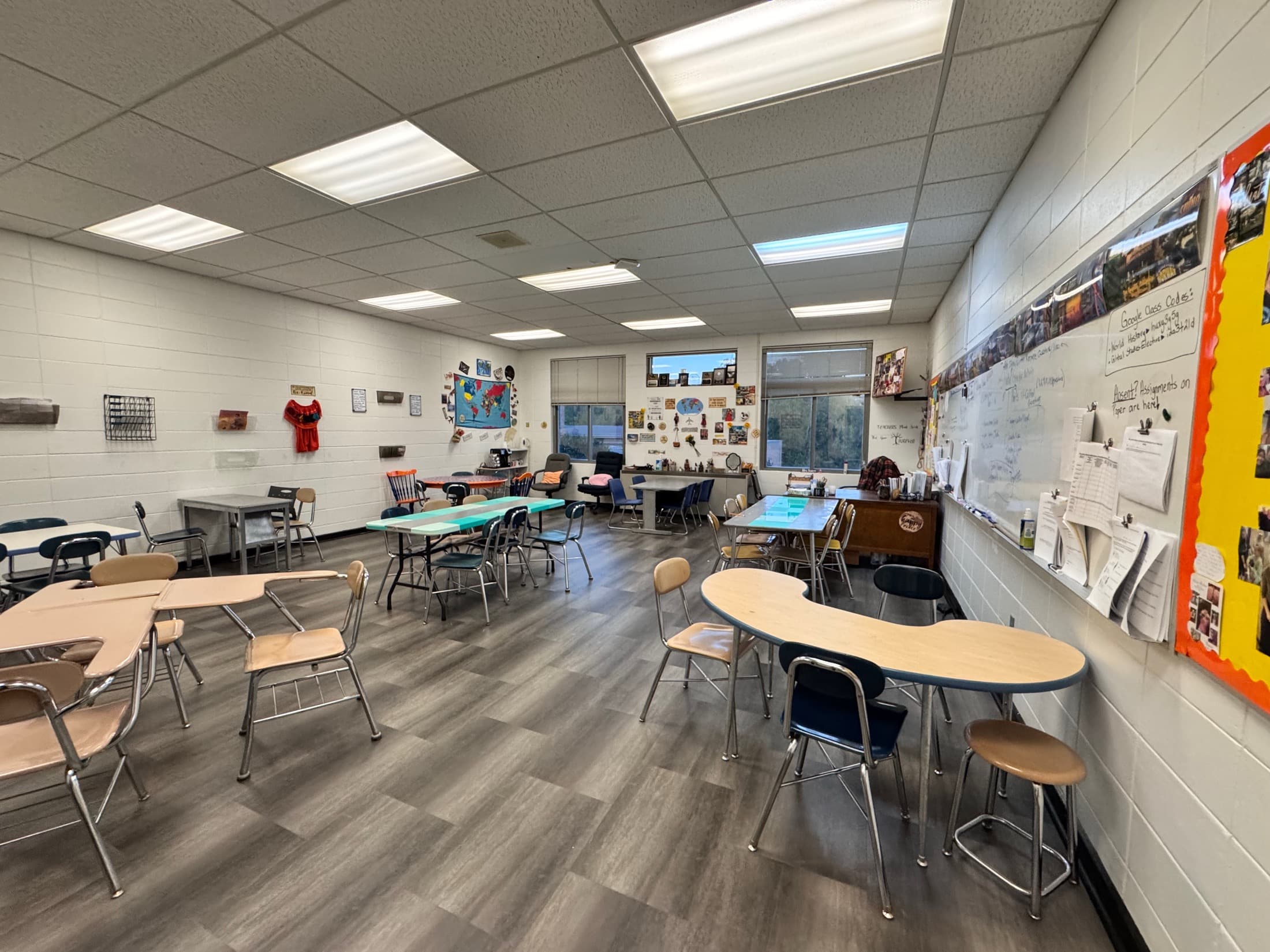 A modern American public high school classroom