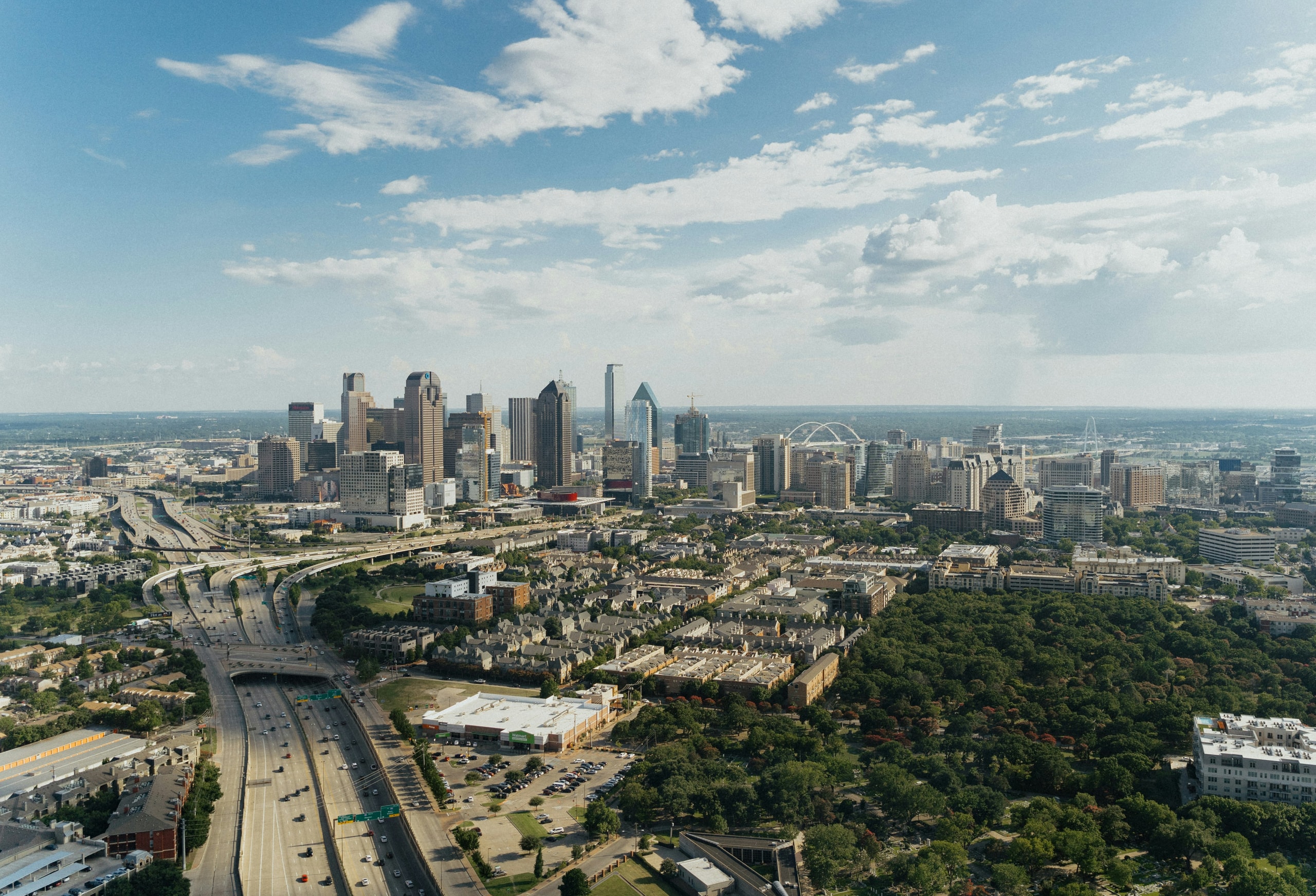 Dallas with the interstate and downtown