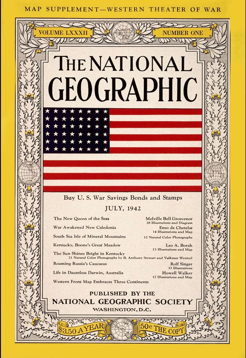 National Geographic July 1942 — American Flag