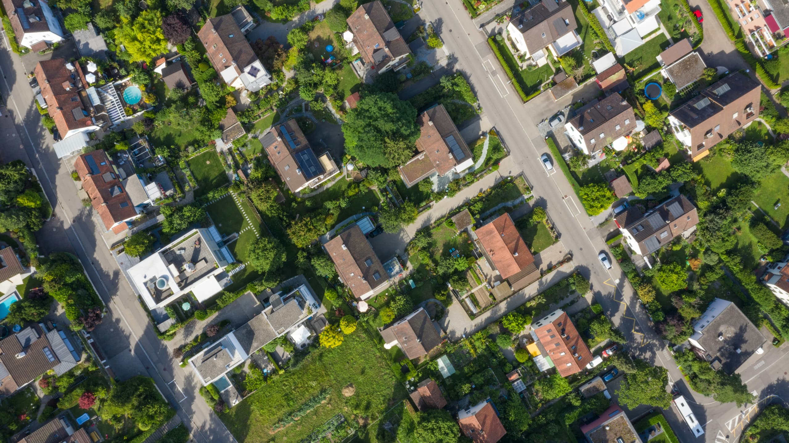 American Suburbs Aerial View