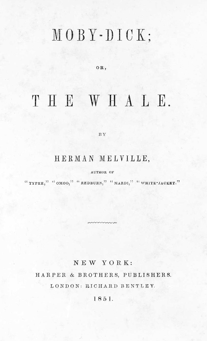 Title page, first American edition of Moby-Dick, 1851